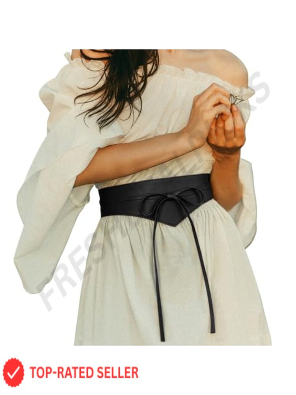 Wide PU Leather Renaissance Obi Belt Lace-Up Corset Waist Belt
